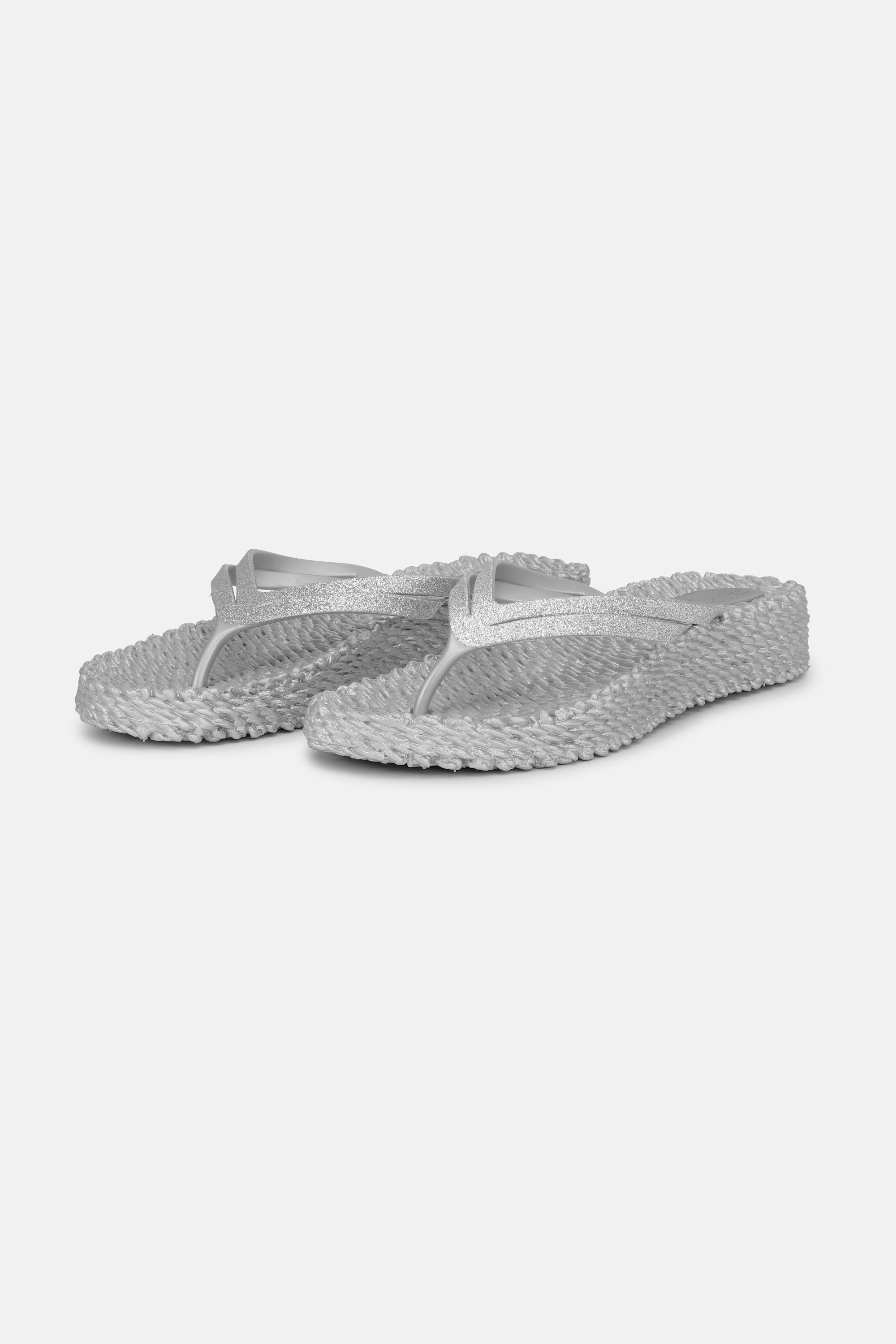 Platform Klipklapper Glitter - Silver